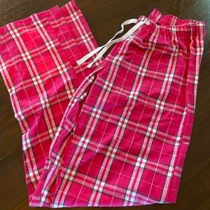 Pink plaid pajama pants